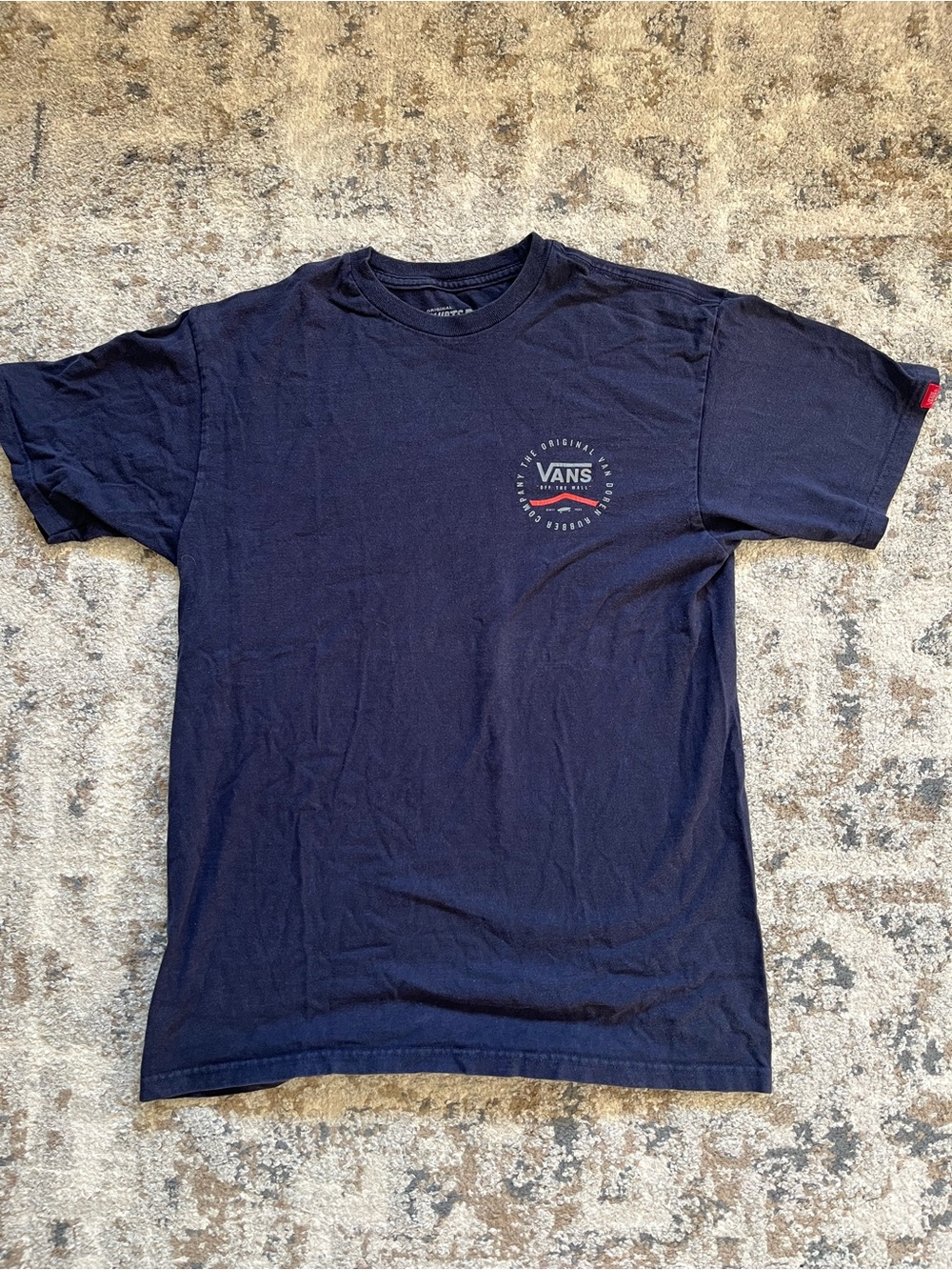 VANS Men's Medium Blue T-Shirt - Original Logo